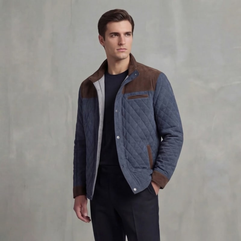 Men's Diamond Quilted Jacket | Troy_1