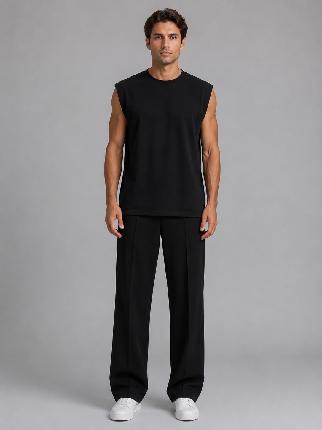 Men's Sleeveless Wide Leg Co-Ord Set | Errol_6