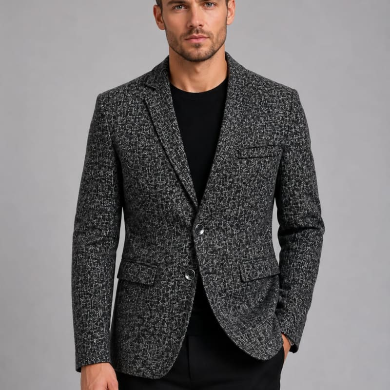 Men's Slim Fit Textured Blazer | Warwick_1