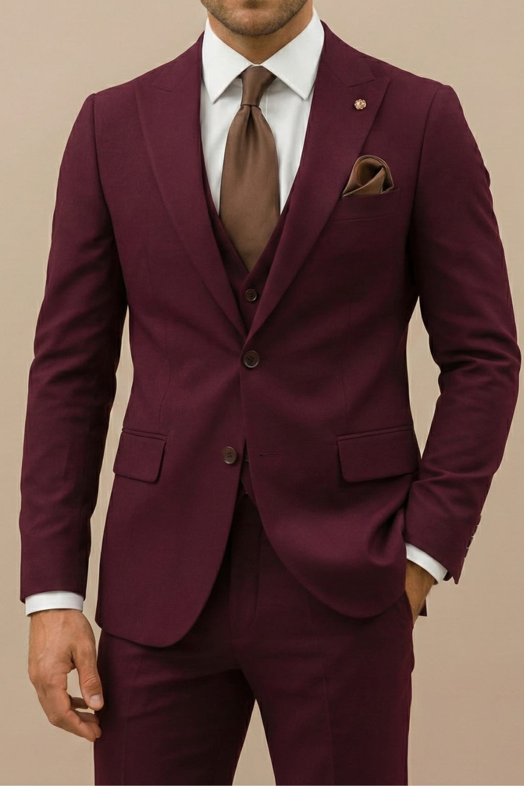 Men's Single Breasted Slim Fit Three Piece Suit | Alistair_3