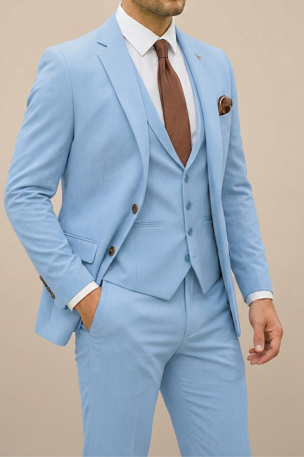 Men's Single Breasted Slim Fit Three Piece Suit | Alistair_5