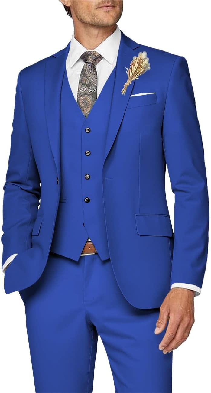 Men's Single Breasted Slim Three Piece Wedding Suit | Edmund_12
