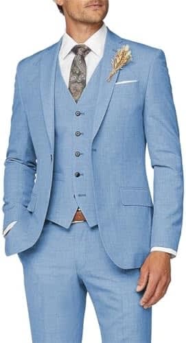 Men's Single Breasted Slim Three Piece Wedding Suit | Edmund_3