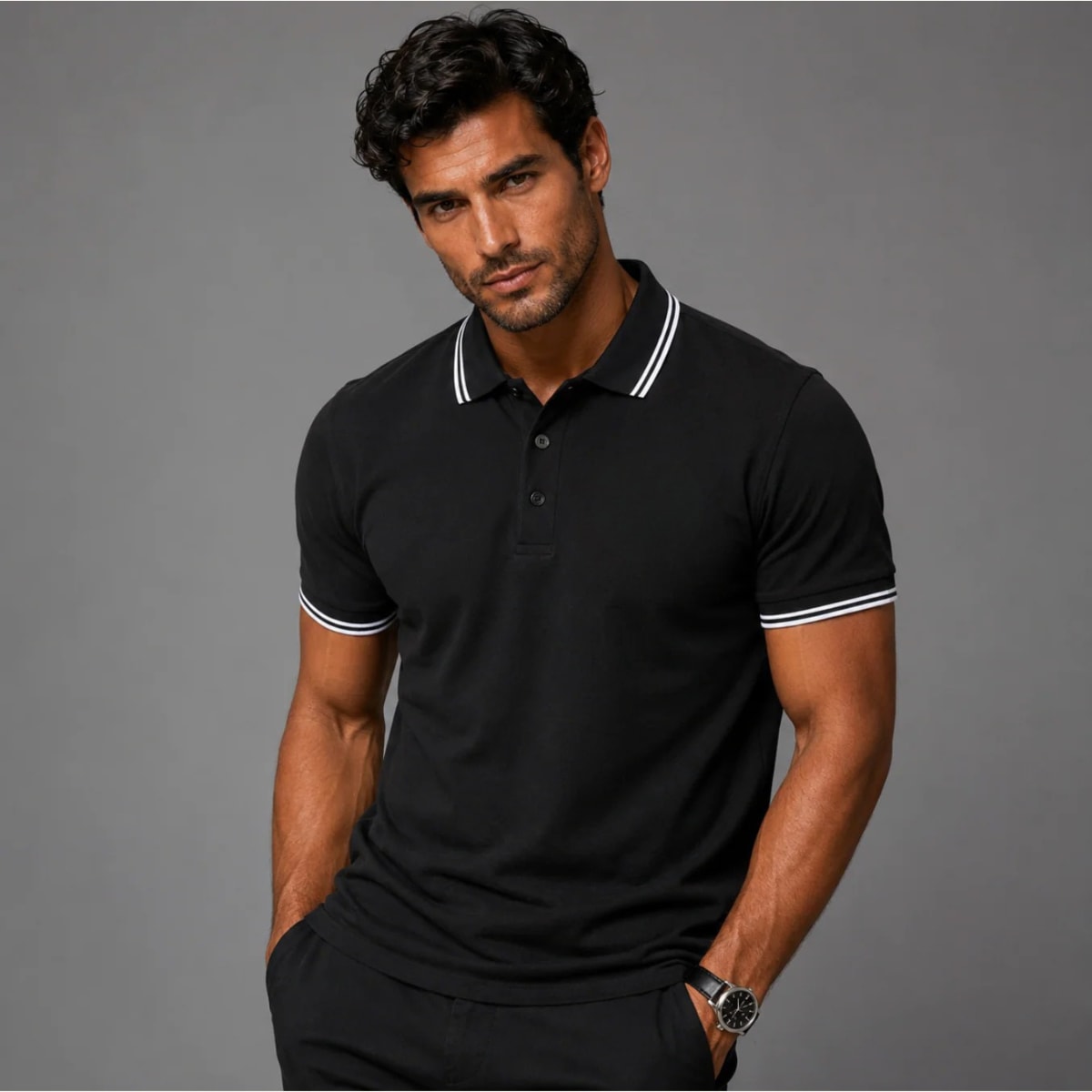 Men's Cotton Short Sleeve Polo Shirt | Lionel_2
