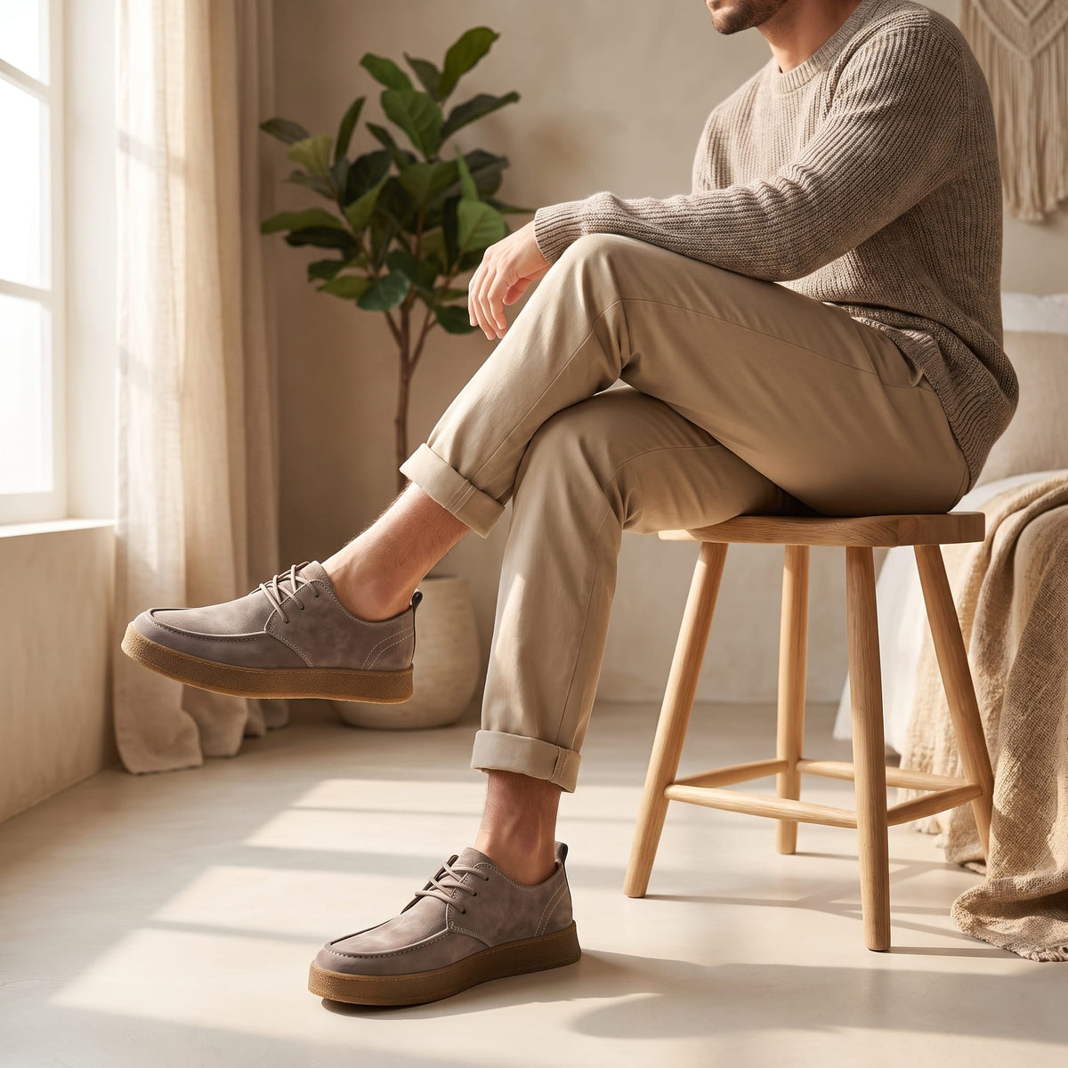 Men's Faux Suede Lace-Up Casual Shoes | Frank_6