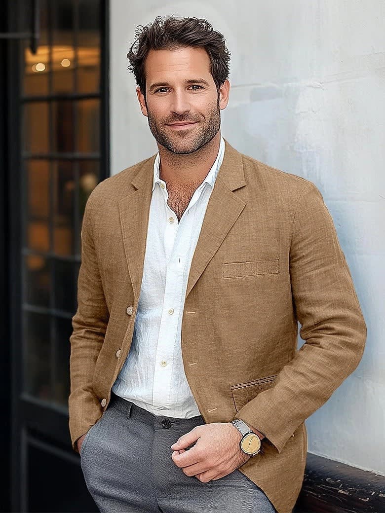 Men's Single Breasted Textured Blazer | Clifford_6