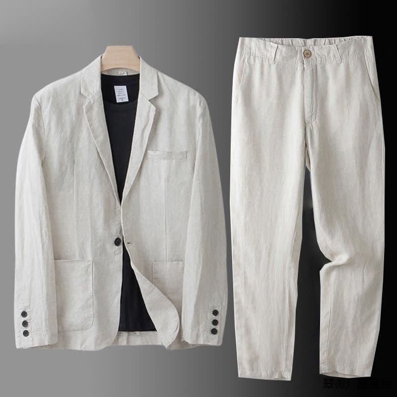 Men's Single Breasted Textured Two Piece Suit | Hamish_1