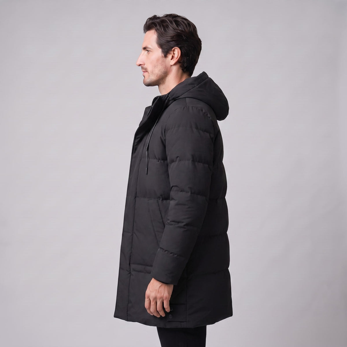 Men's Longline Hooded Puffer Coat | Damian_4
