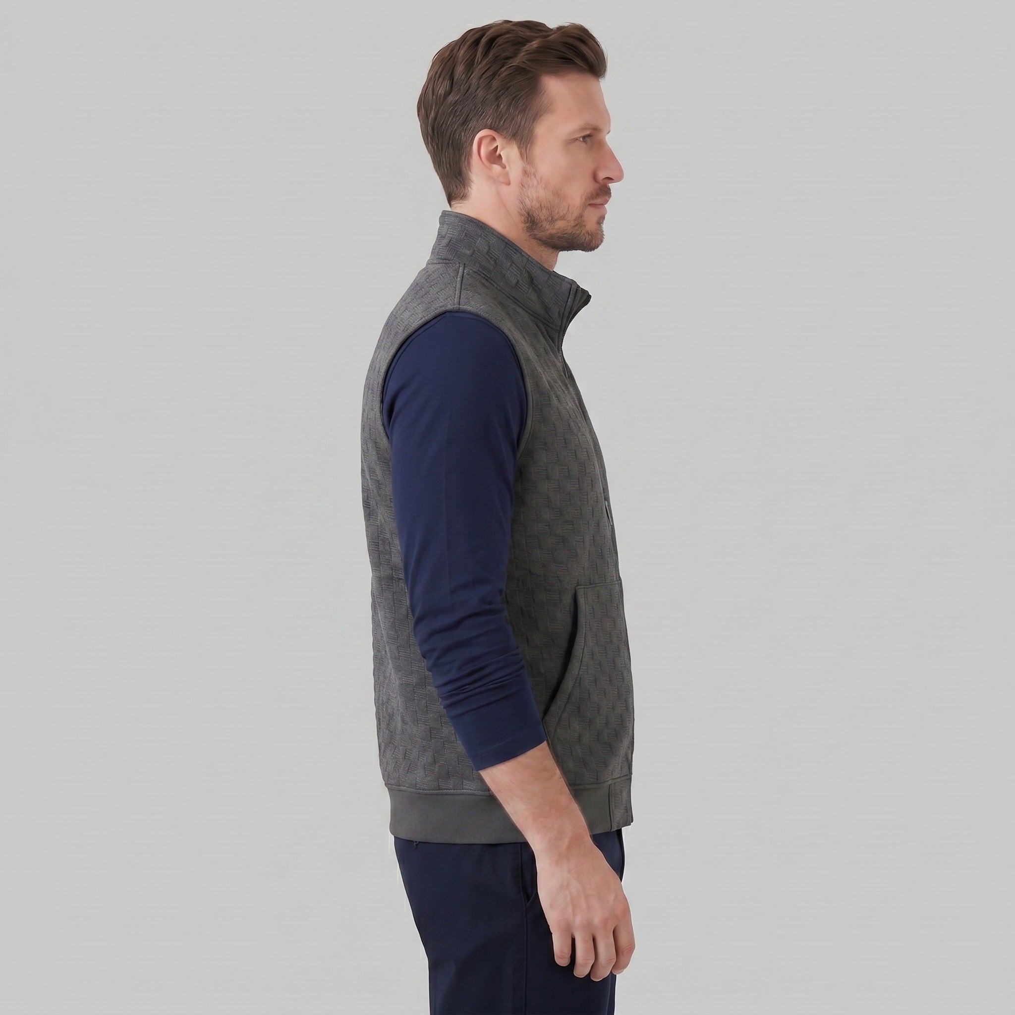 Men's Knit Zip-Up Gilet | Gethin_2