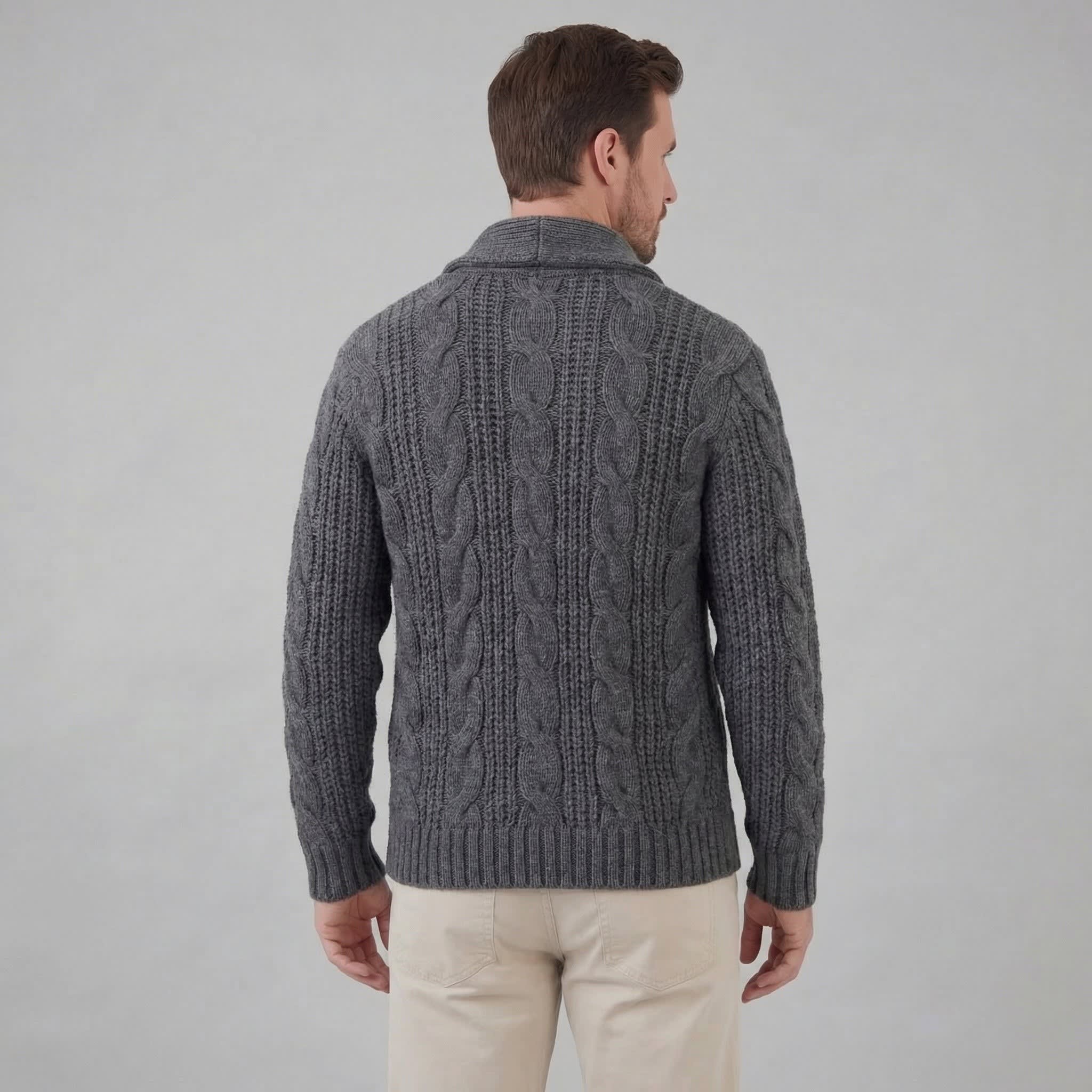 Men's Heavyweight Cable Knit Cardigan | Reggie_13