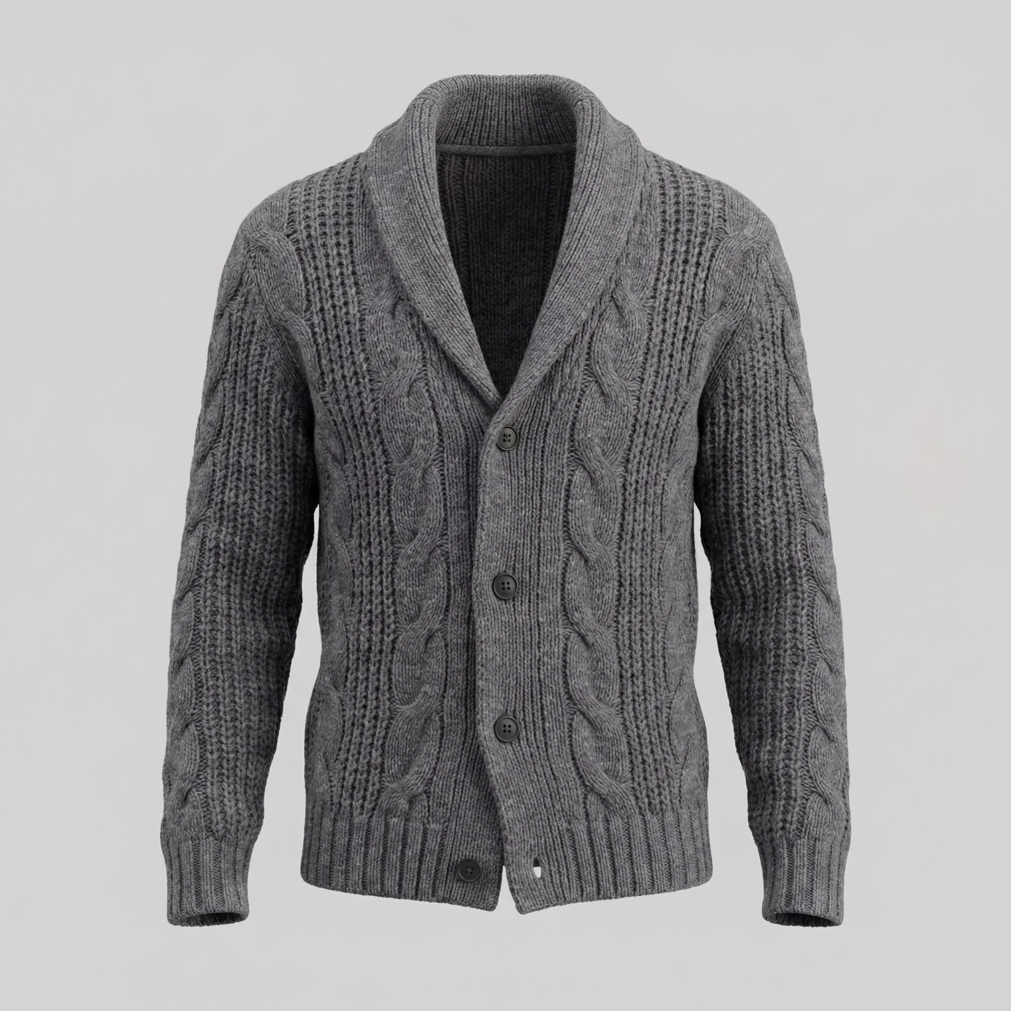 Men's Heavyweight Cable Knit Cardigan | Reggie_15