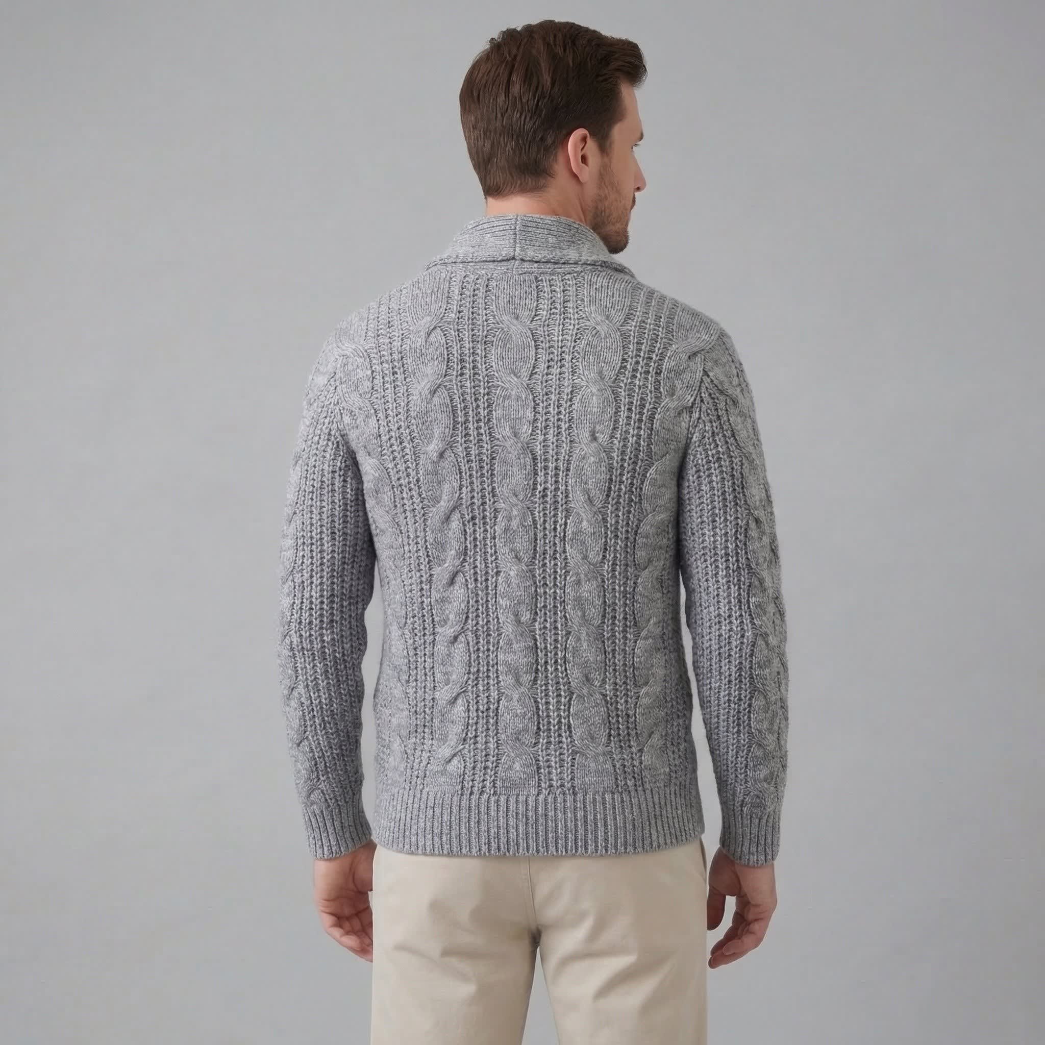 Men's Heavyweight Cable Knit Cardigan | Reggie_18