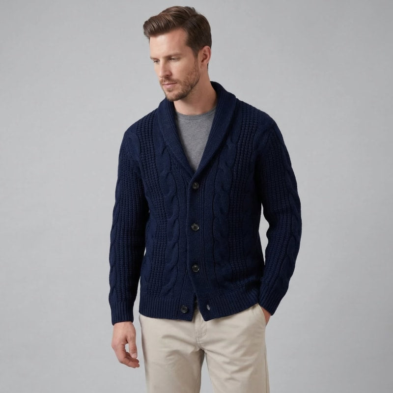 Men's Heavyweight Cable Knit Cardigan | Reggie_1