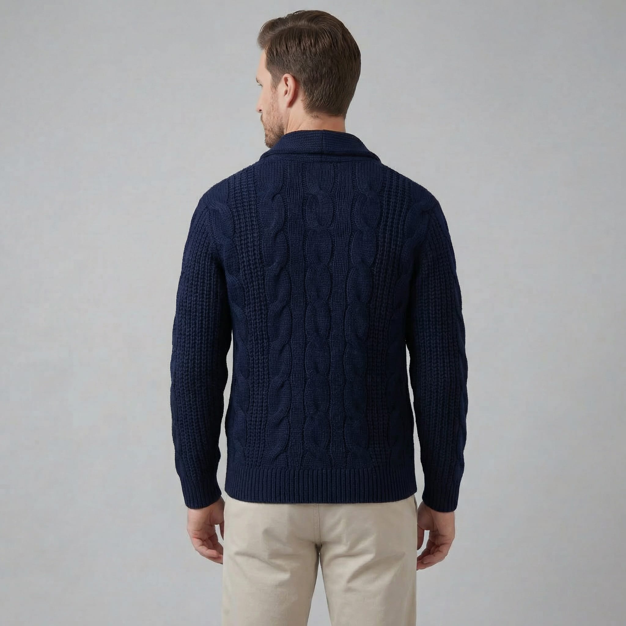 Men's Heavyweight Cable Knit Cardigan | Reggie_2