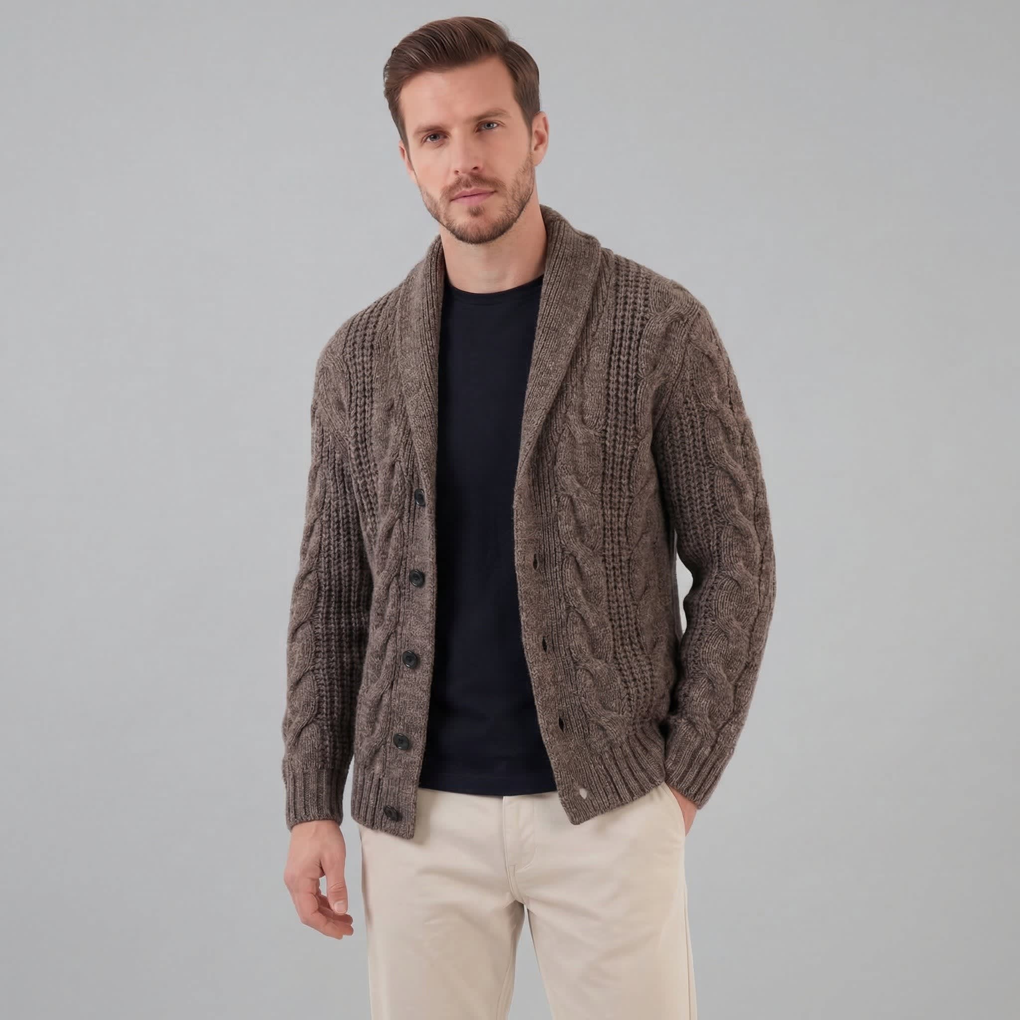 Men's Heavyweight Cable Knit Cardigan | Reggie_6