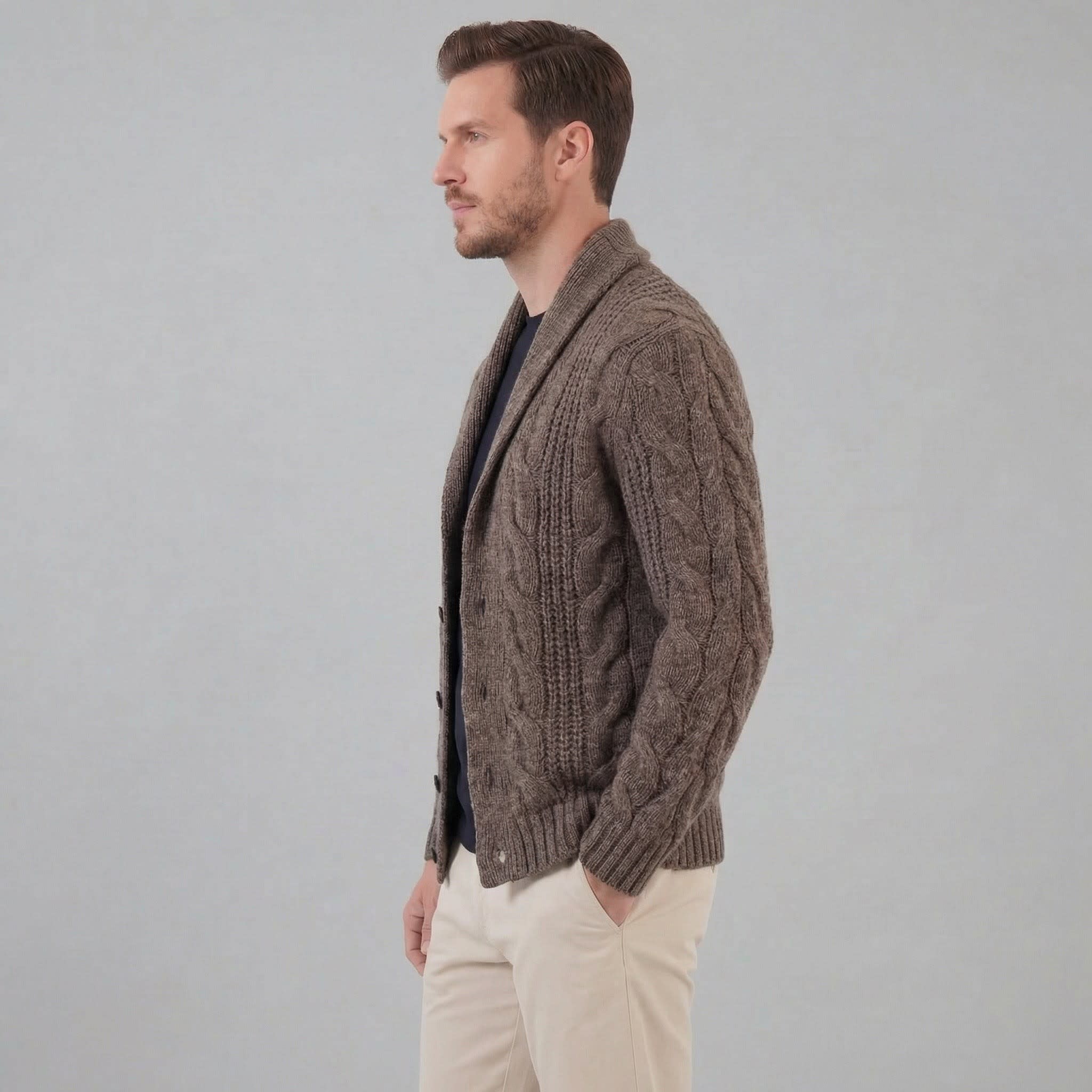 Men's Heavyweight Cable Knit Cardigan | Reggie_7