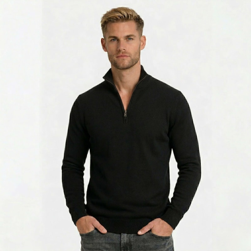 Men's Quarter Zip Knit Jumper | Caradoc_1