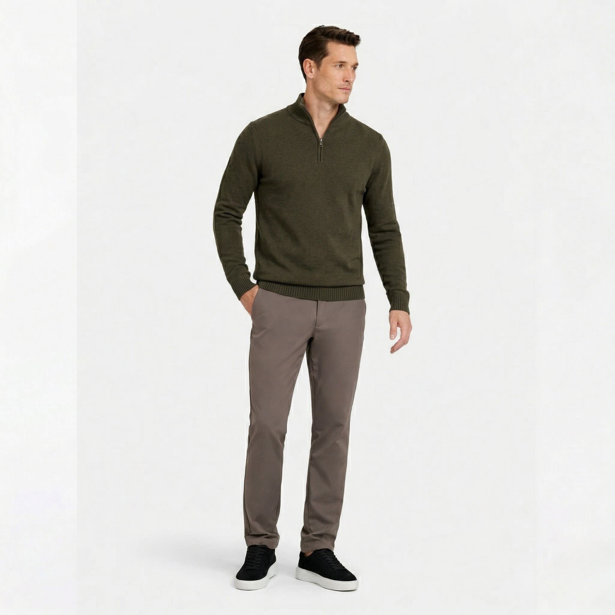 Men's Quarter Zip Knit Jumper | Caradoc_12