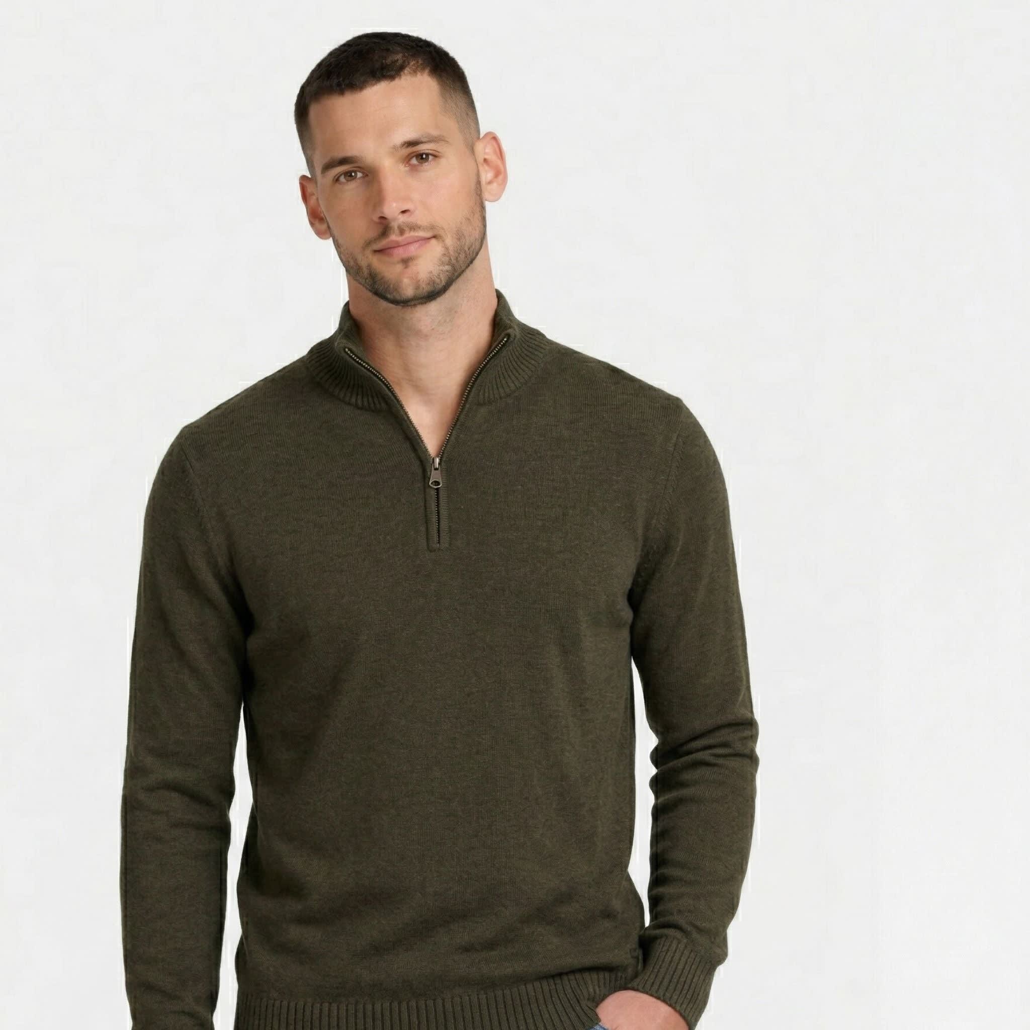Men's Quarter Zip Knit Jumper | Caradoc_4