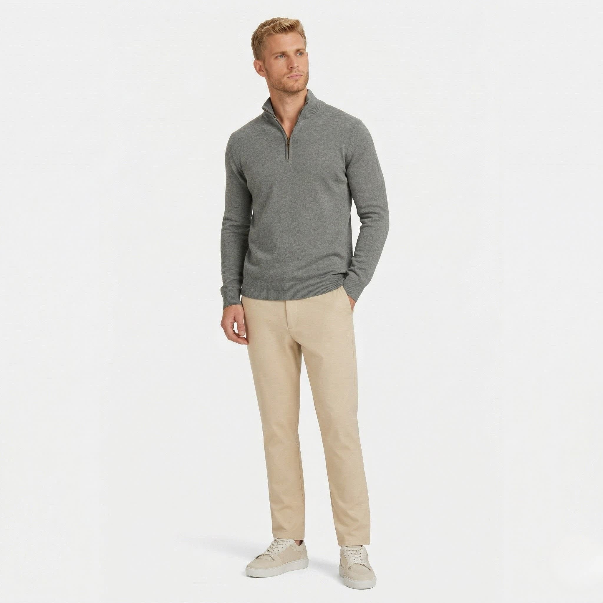 Men's Quarter Zip Knit Jumper | Caradoc_9