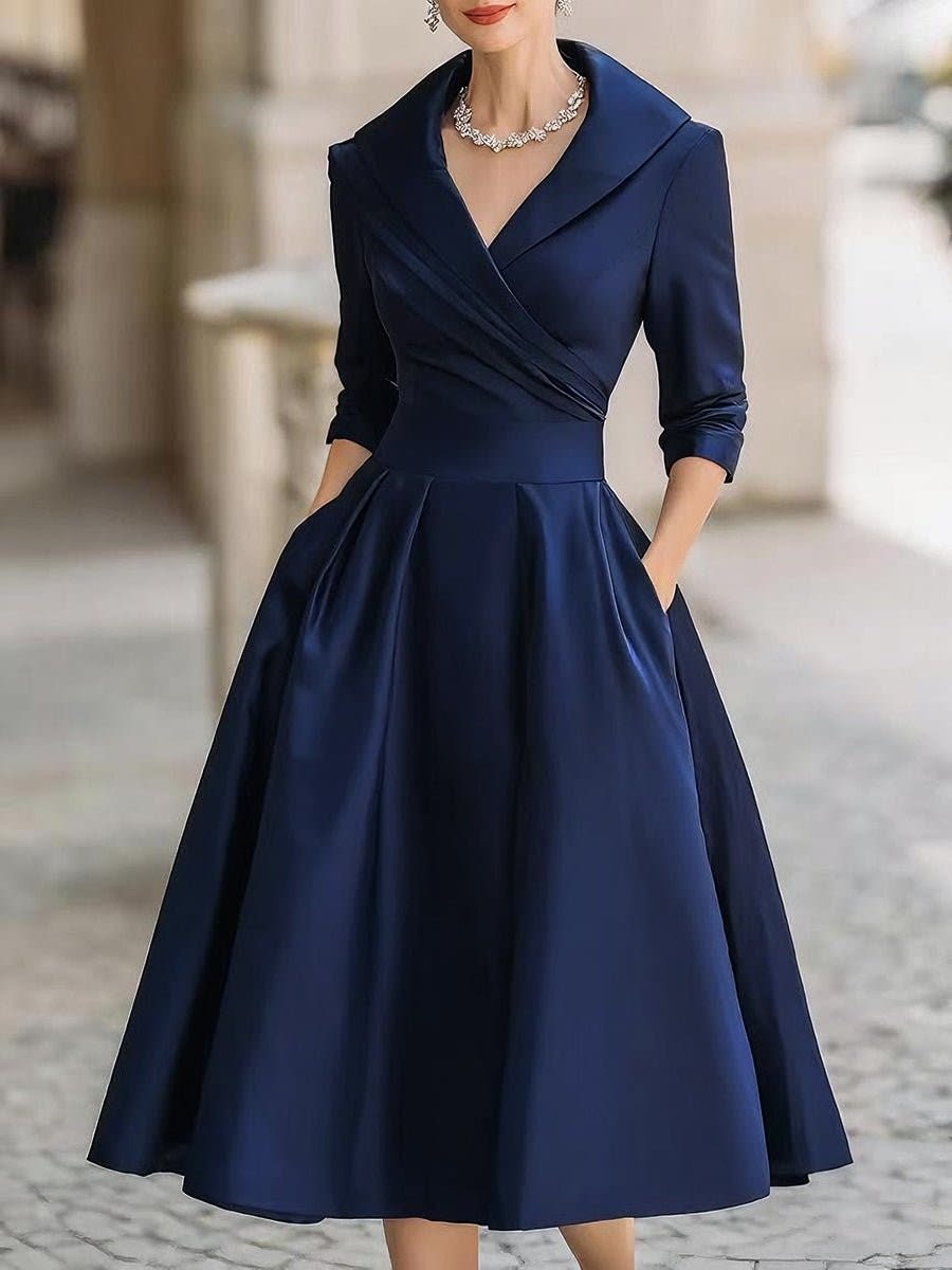 Women's A-Line Wrap Midi Cocktail Dress | Beatrix_5