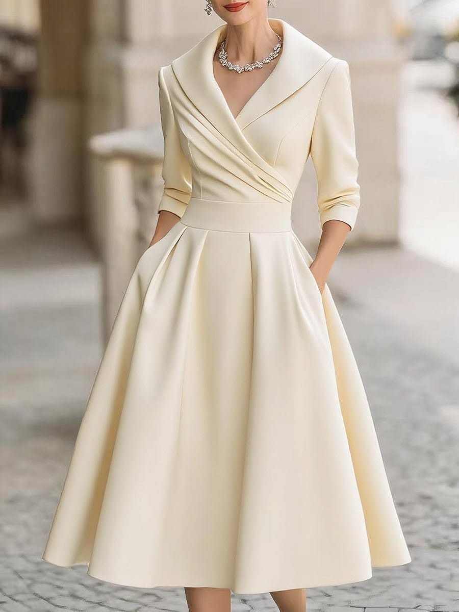 Women's A-Line Wrap Midi Cocktail Dress | Beatrix_7