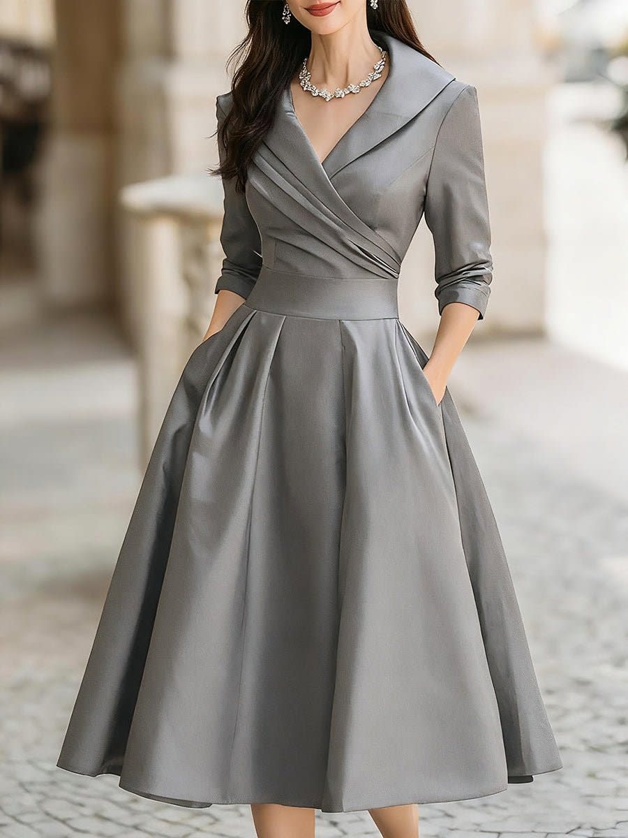 Women's A-Line Wrap Midi Cocktail Dress | Beatrix_9