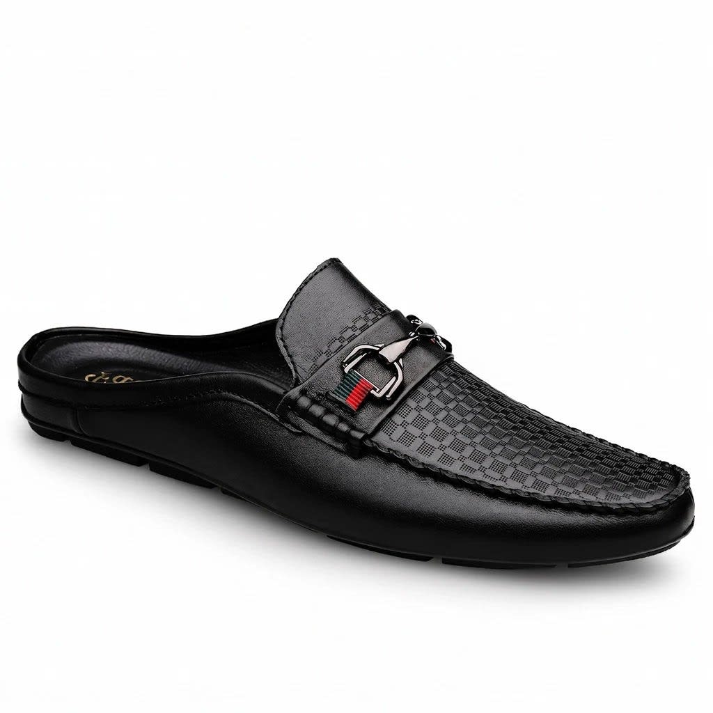 Men's Leather Backless Loafer Mules | Jasper_4