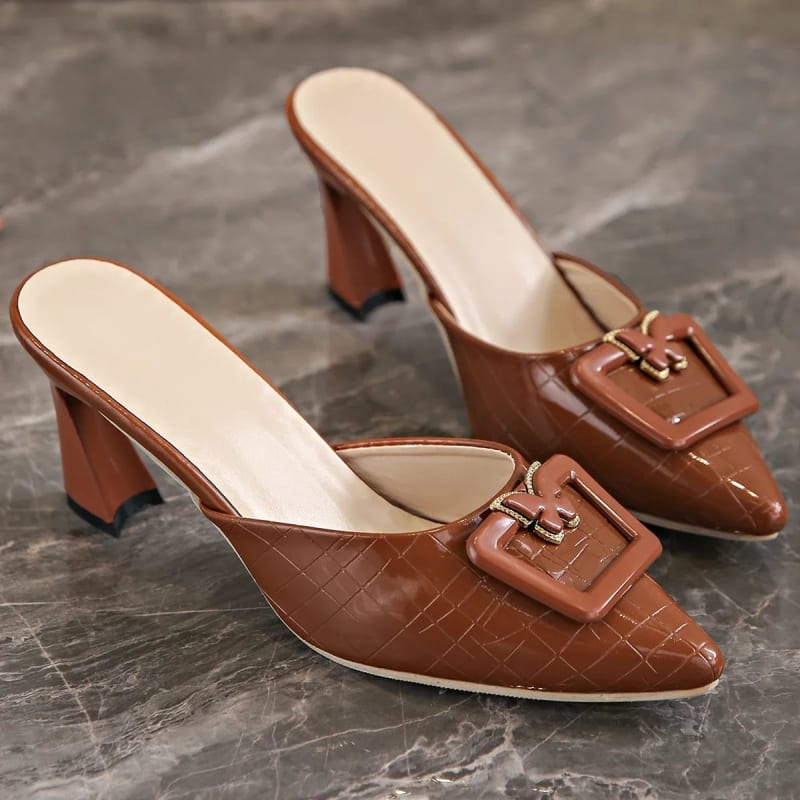Women's Buckle Pointed Toe Mules | Muireall_1