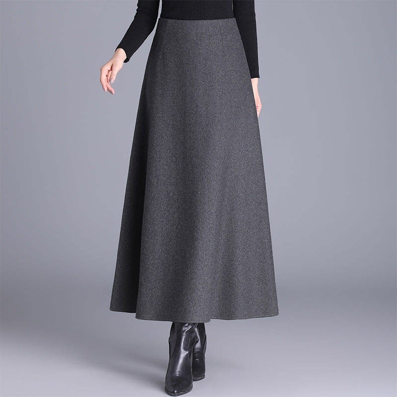 Women's Cashmere A-Line Maxi Skirt | Riona_4