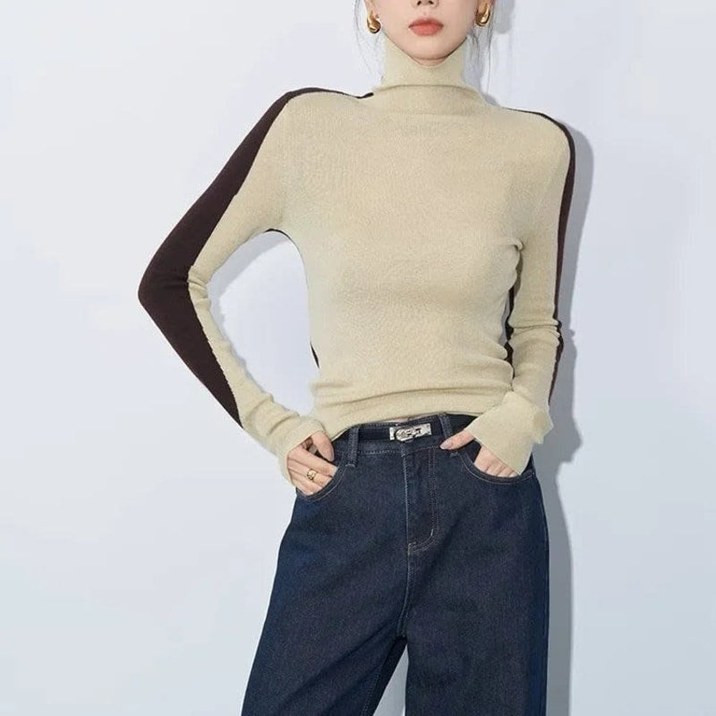 Women's Color Block High Neck Top | Gwynneth_1