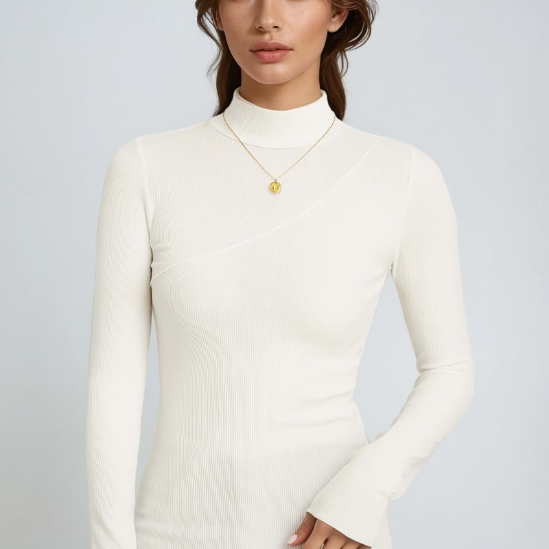 Women's Ribbed Mock Neck Top | Susannah_1