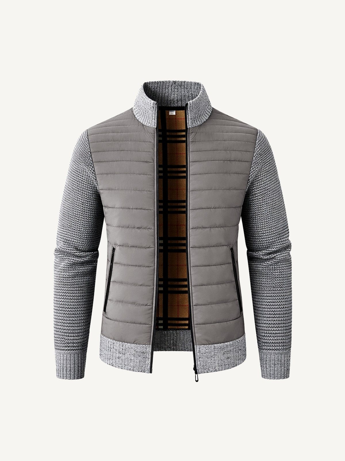 Men's Quilted Zip Up Hybrid Jacket | Damon_10