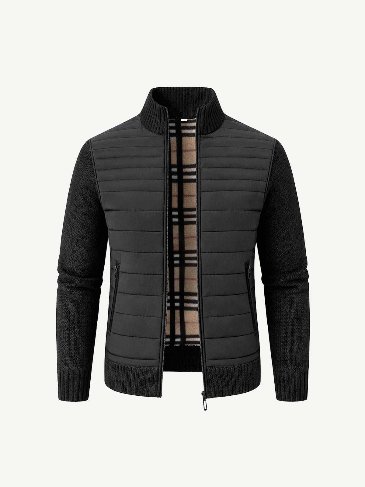 Men's Quilted Zip Up Hybrid Jacket | Damon_11