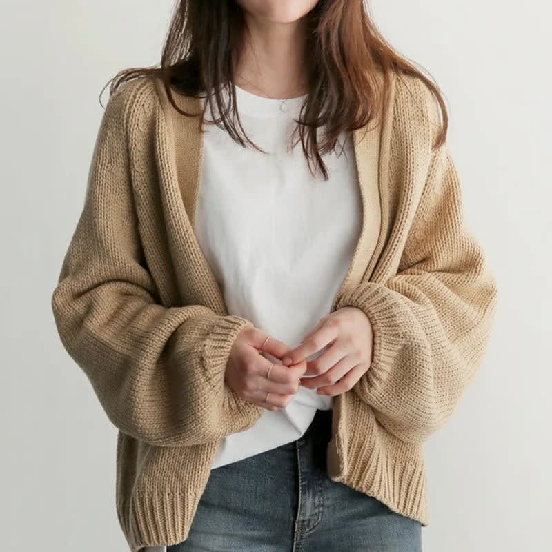 Women's Open Front Chunky Knit Cardigan | Bella_1