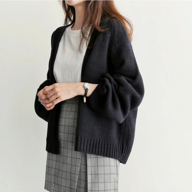 Women's Open Front Chunky Knit Cardigan | Bella_3