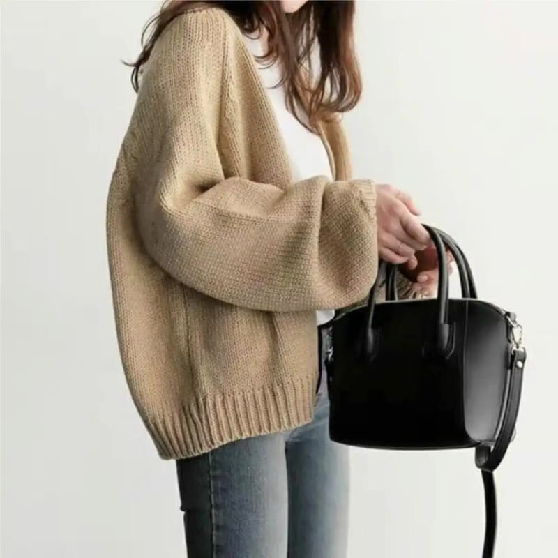Women's Open Front Chunky Knit Cardigan | Bella_4