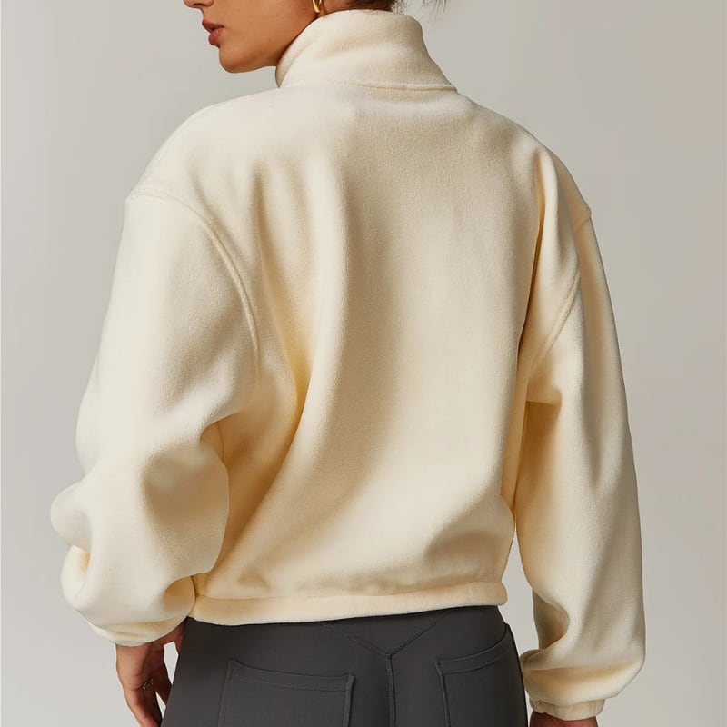 Women's Cropped Fleece Zip Up Jacket | Cara_13