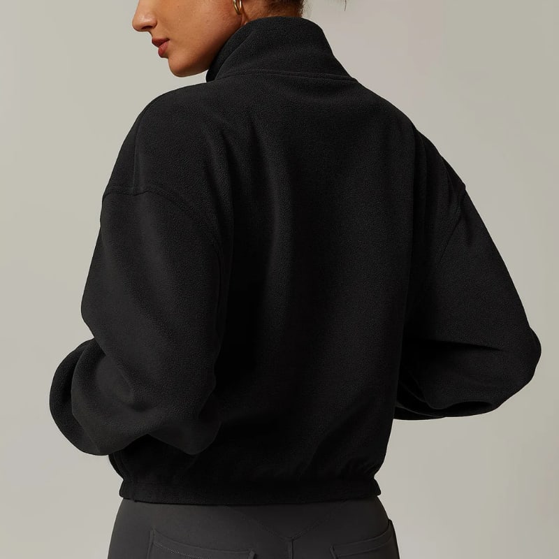 Women's Cropped Fleece Zip Up Jacket | Cara_15