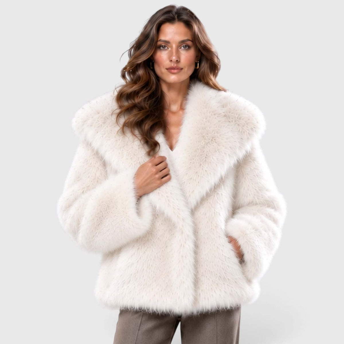 Women's Plush Faux Fur Short Coat | Marianne_13