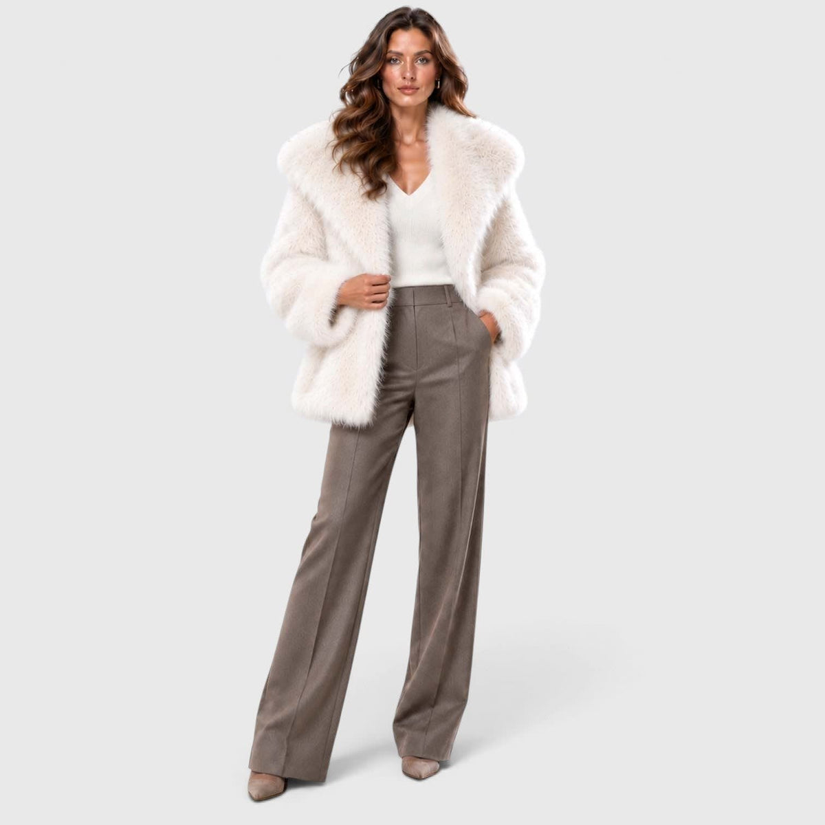 Women's Plush Faux Fur Short Coat | Marianne_16