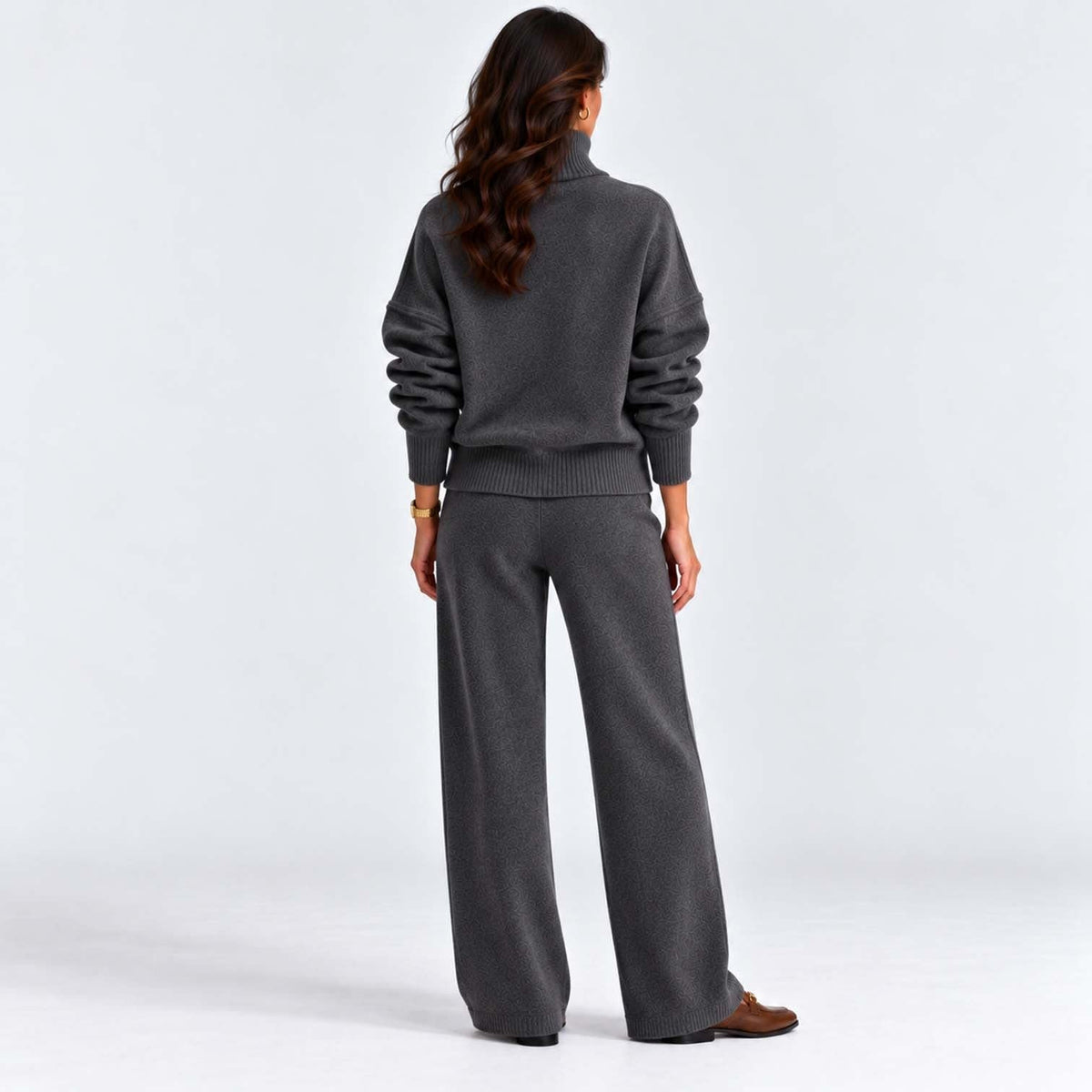 Women's Roll Neck Knit Co-ord Set | Clarissa_24