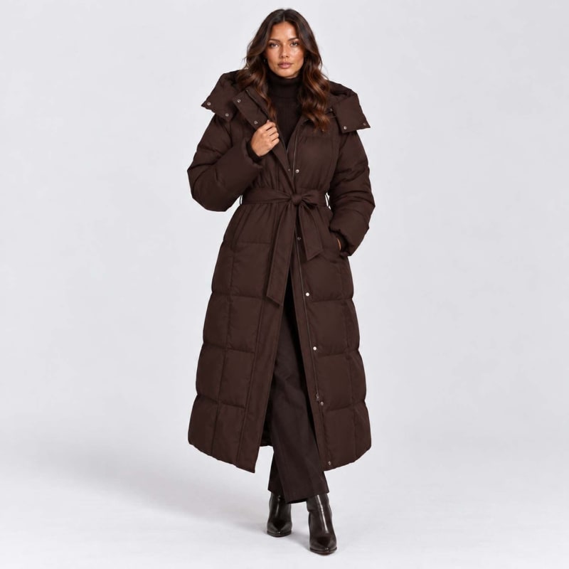 Women's Long Hooded Puffer Coat | Cerys_1