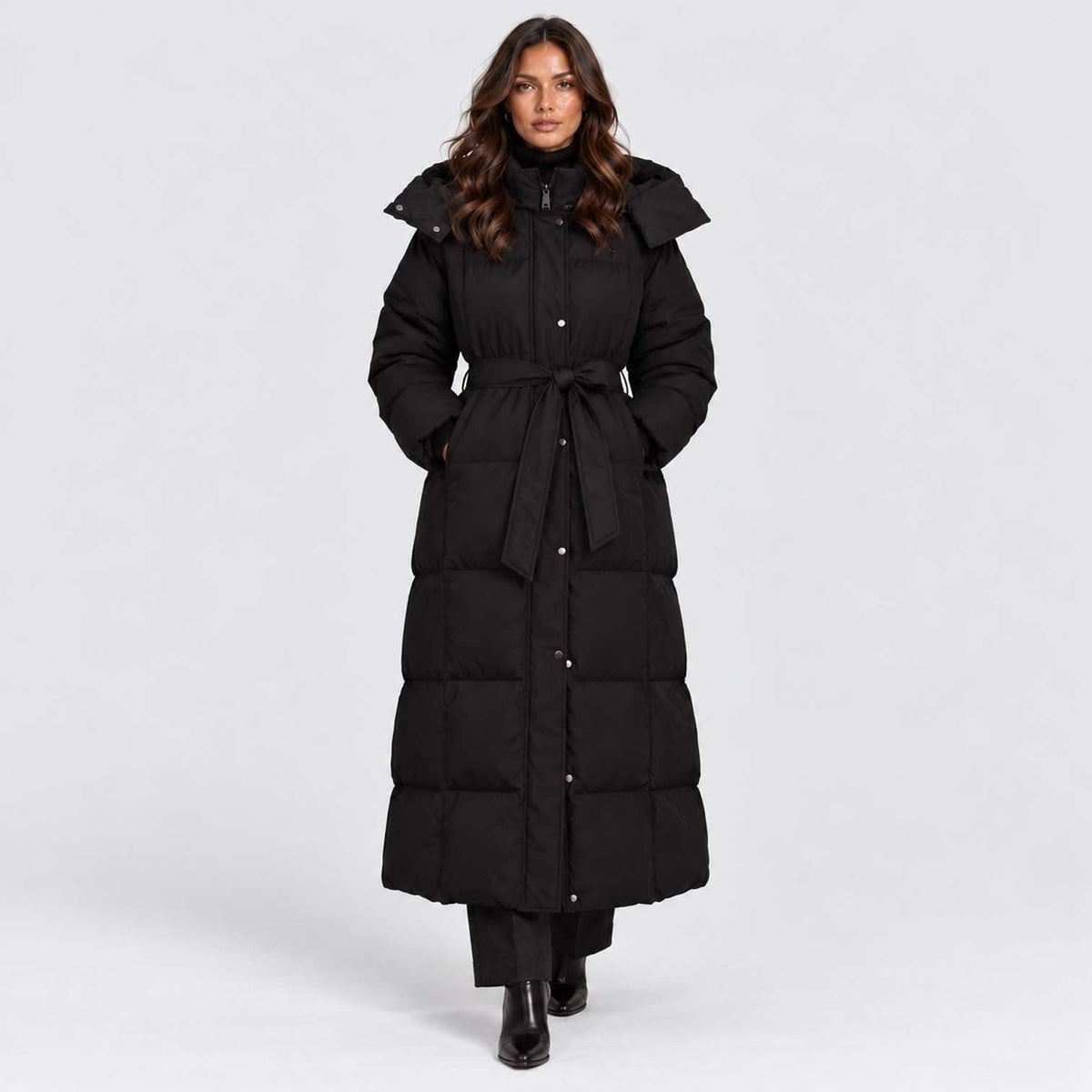Women's Long Hooded Puffer Coat | Cerys_7
