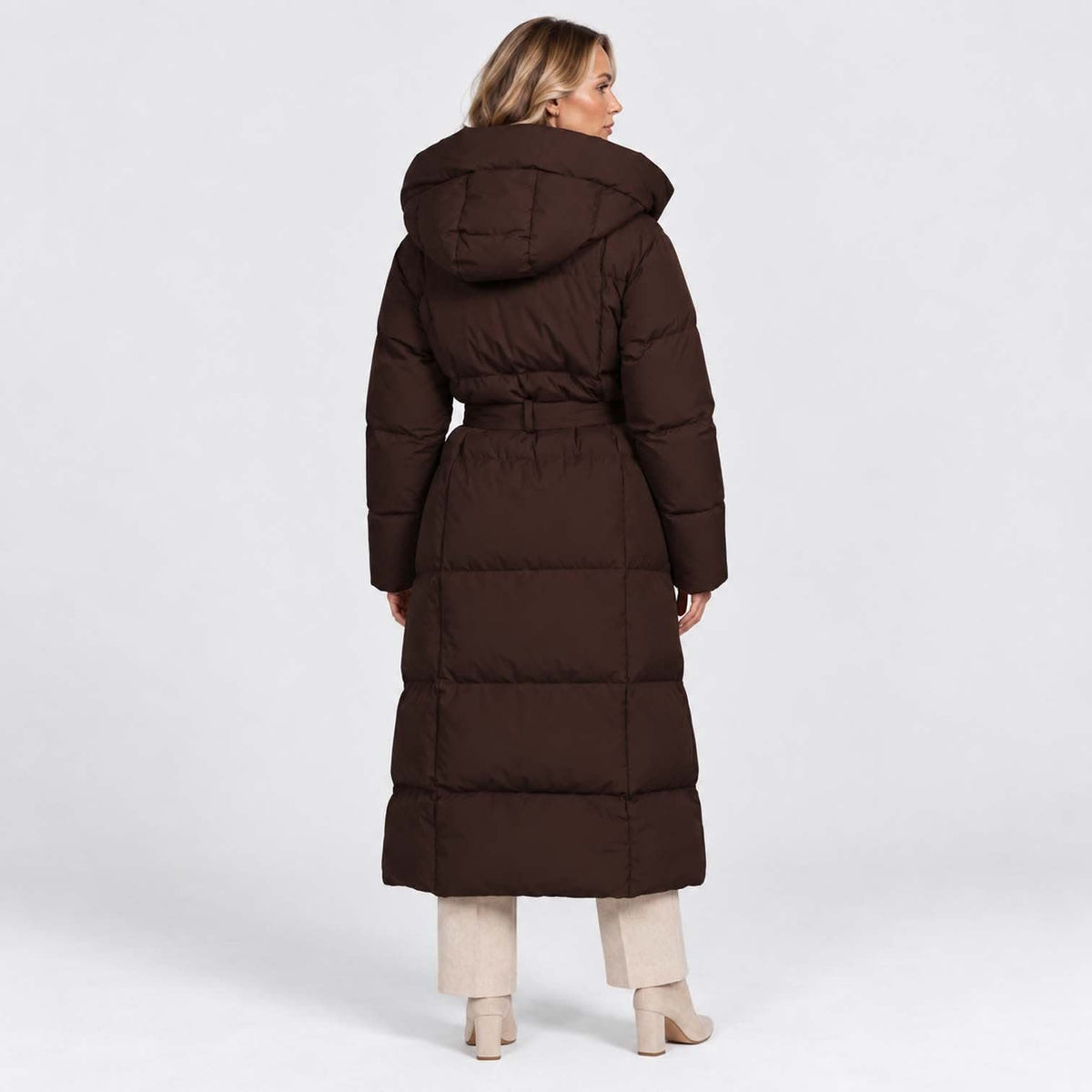 Women's Belted Long Puffer Coat | Bethan_3