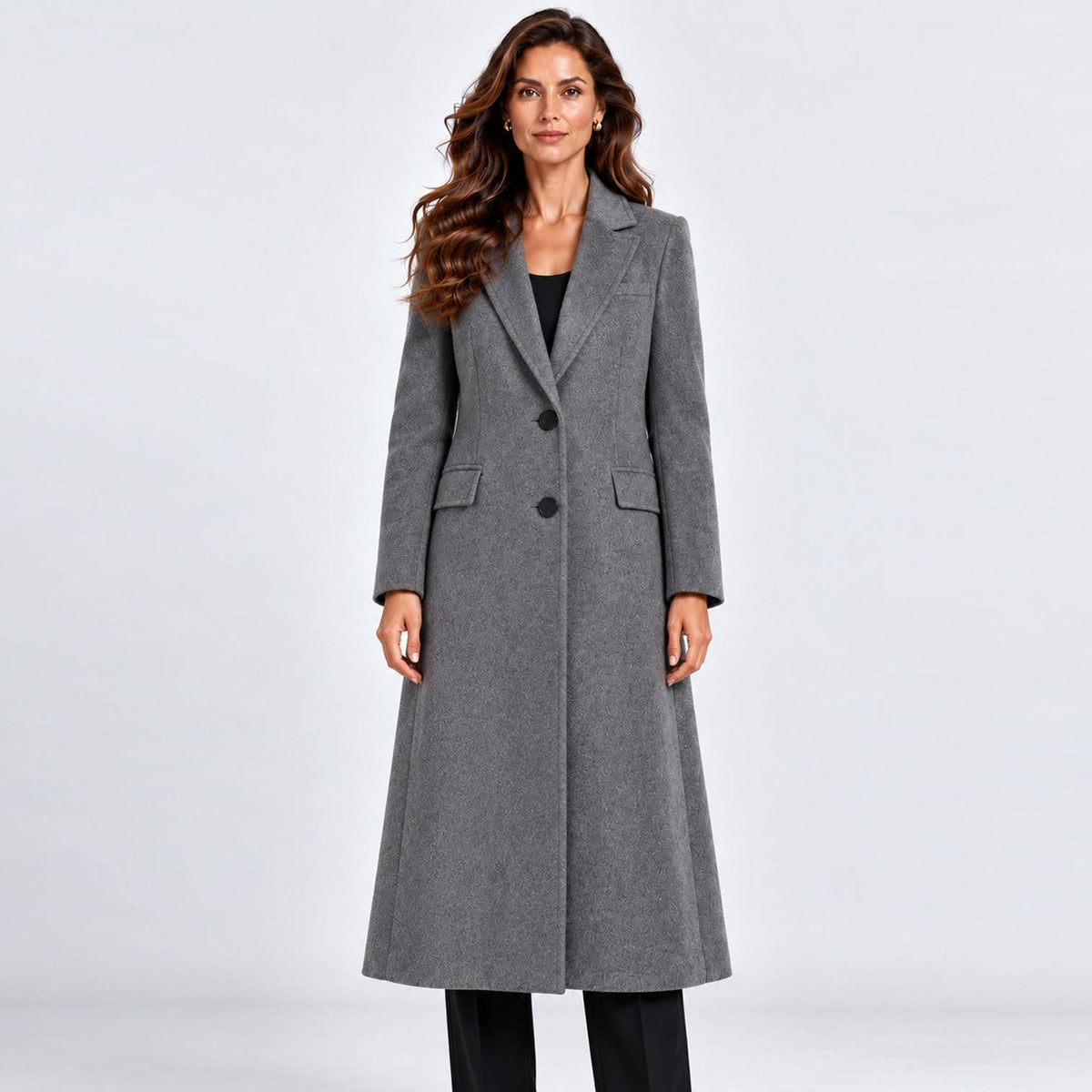 Women's Long Tailored Wool Blend Coat | Henrietta_16