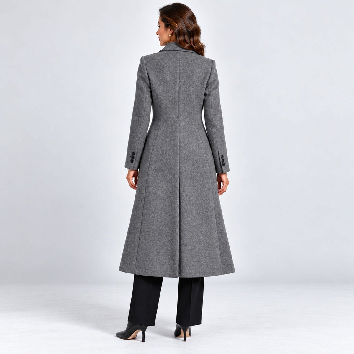 Women's Long Tailored Wool Blend Coat | Henrietta_17