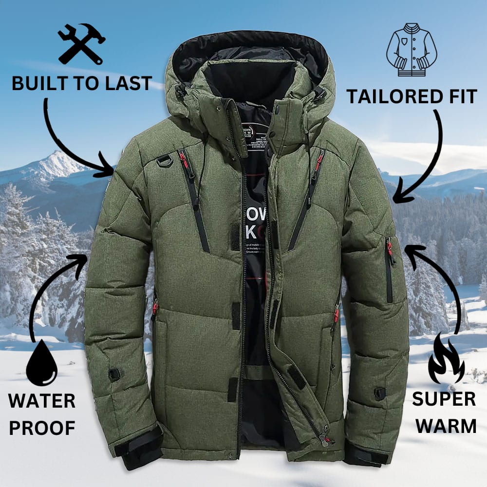 Men's Hooded Duck Down Puffer Jacket | Gideon_3