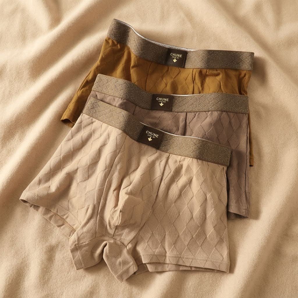 Men's Diamond Texture Cotton Boxer Briefs | Dunstan_2