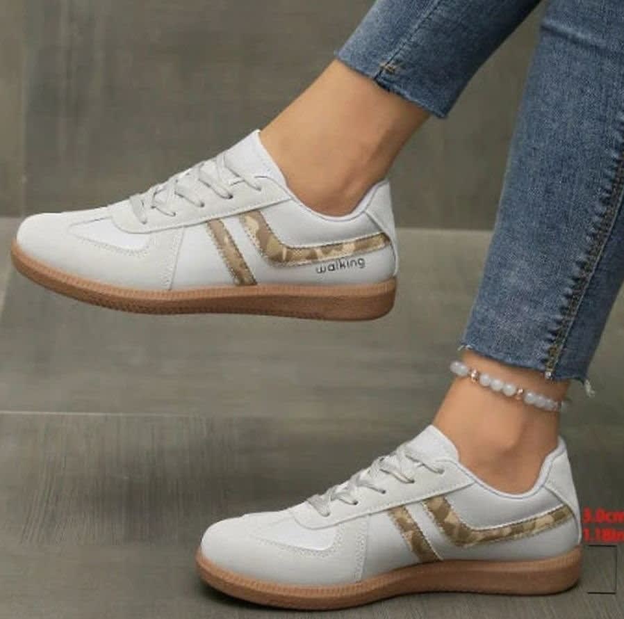 Women's Retro Stripe Orthopedic Trainers | Evanna_19